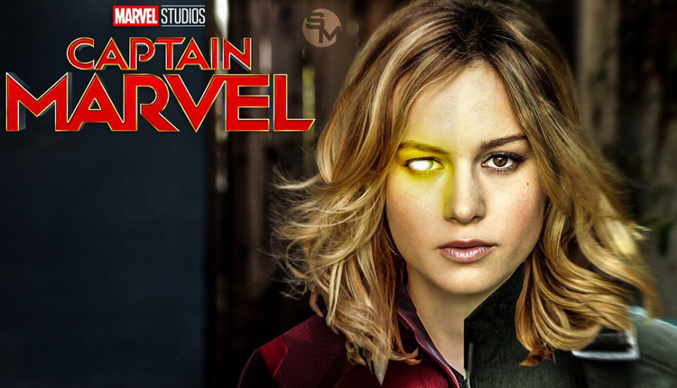 Brie Larson filming Captain Marvel