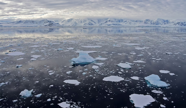 Ice floating around Antarctica