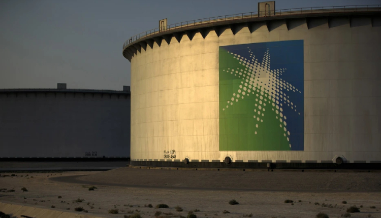 Crude oil storage tanks at the Juaymah Tank Farm in Saudi Aramco's Ras Tanura oil refinery and oil terminal in Ras Tanura, Saudi Arabia
