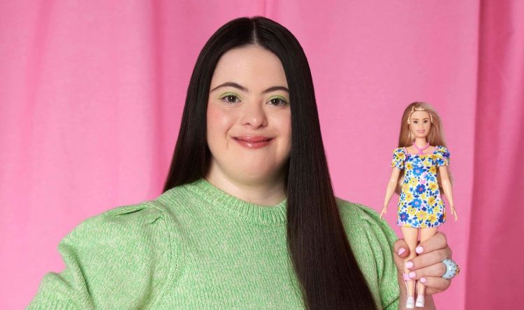 Model Ellie Goldstein with the new Barbie with Down syndrome