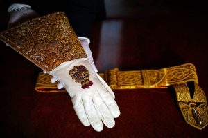 British Coronation Sword Belt and the Coronation Glove