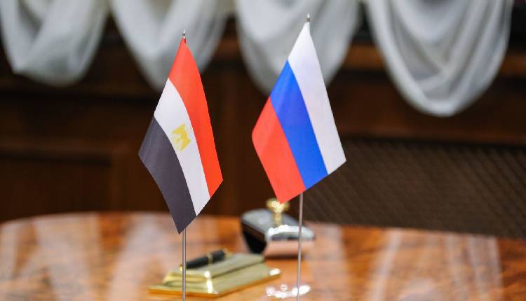 Egyprian Russian flags Russia Egypt
