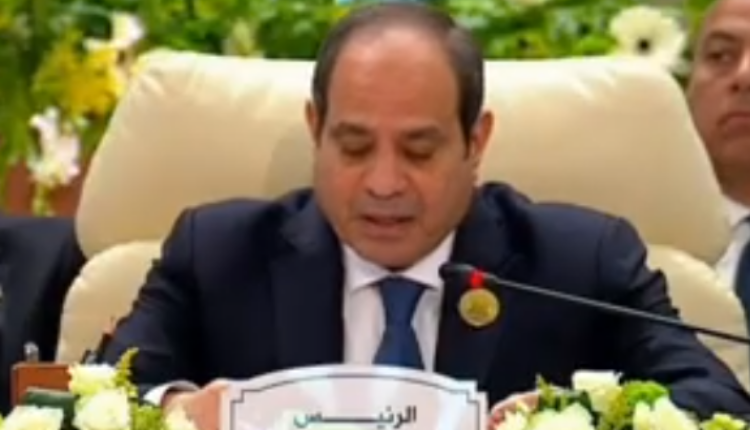 Egypt's President Abdel Fattah El Sisi addressing the opening session of the Arab League Summit held in Cairo on Tuesday, March 4, 2025.