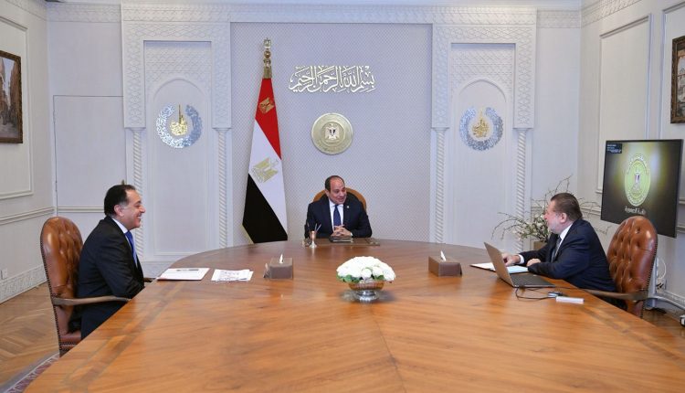 Sisi PM Madbouly and CBE Governor Hassan Abdalla
